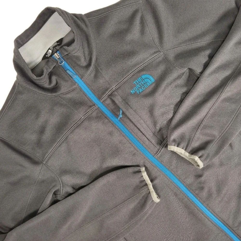 The North Face Apex Bionic 2 Full Zip Jacket Mens Small Gray Blue Activewear